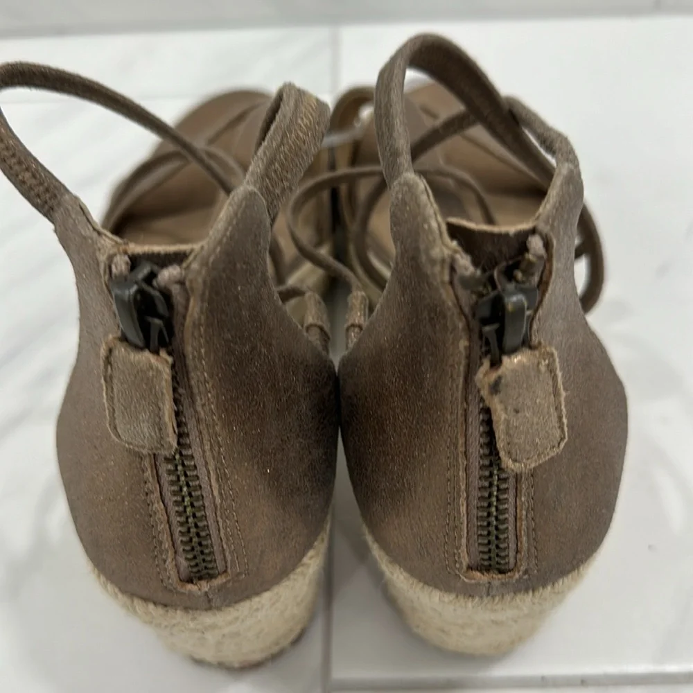 NEW! Eileen Fisher Wanda Metallic Suede Espadrille - Size 8.5
